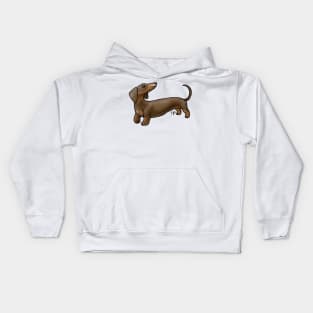 Dog - Dachshund - Brown and Tan Kids Hoodie